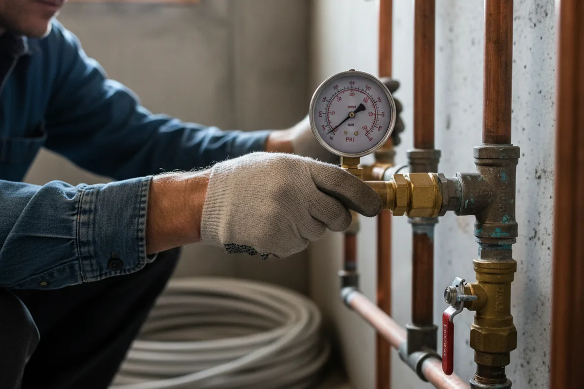 Pressure testing a repaired line during Water Line Repair in Oakland